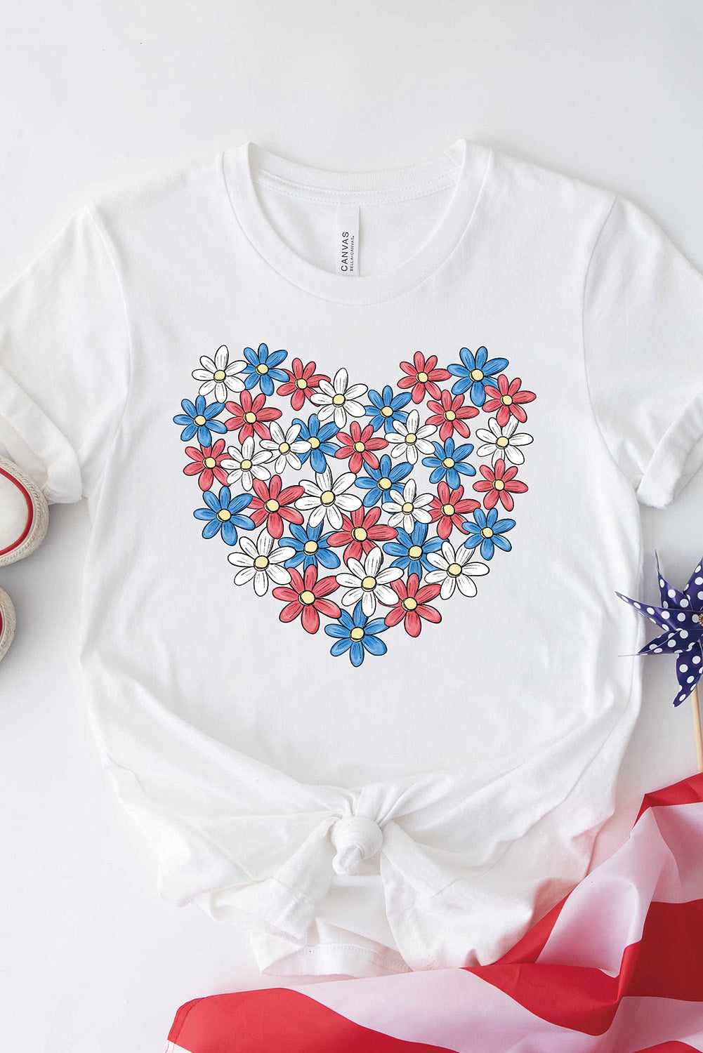 Flower Graphic Round Neck Short Sleeve T-Shirt - Lojy Shop