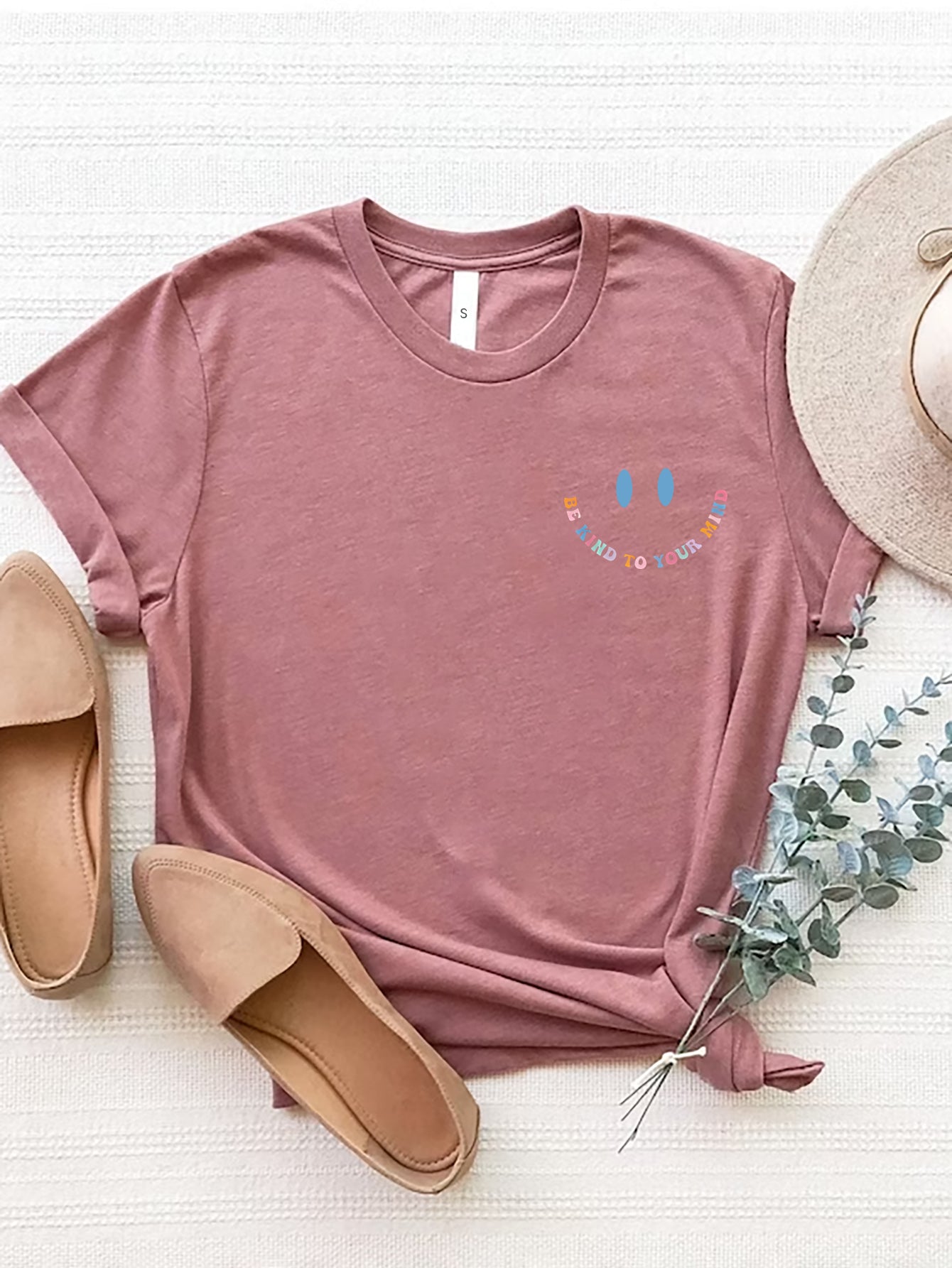 Letter Graphic Round Neck Short Sleeve T-Shirt - Lojy Shop