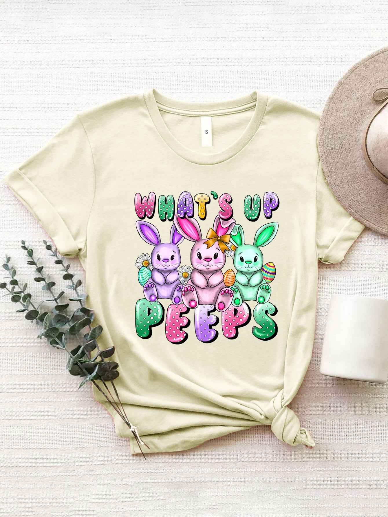 Graphic Round Neck Short Sleeve T-Shirt - Lojy Shop