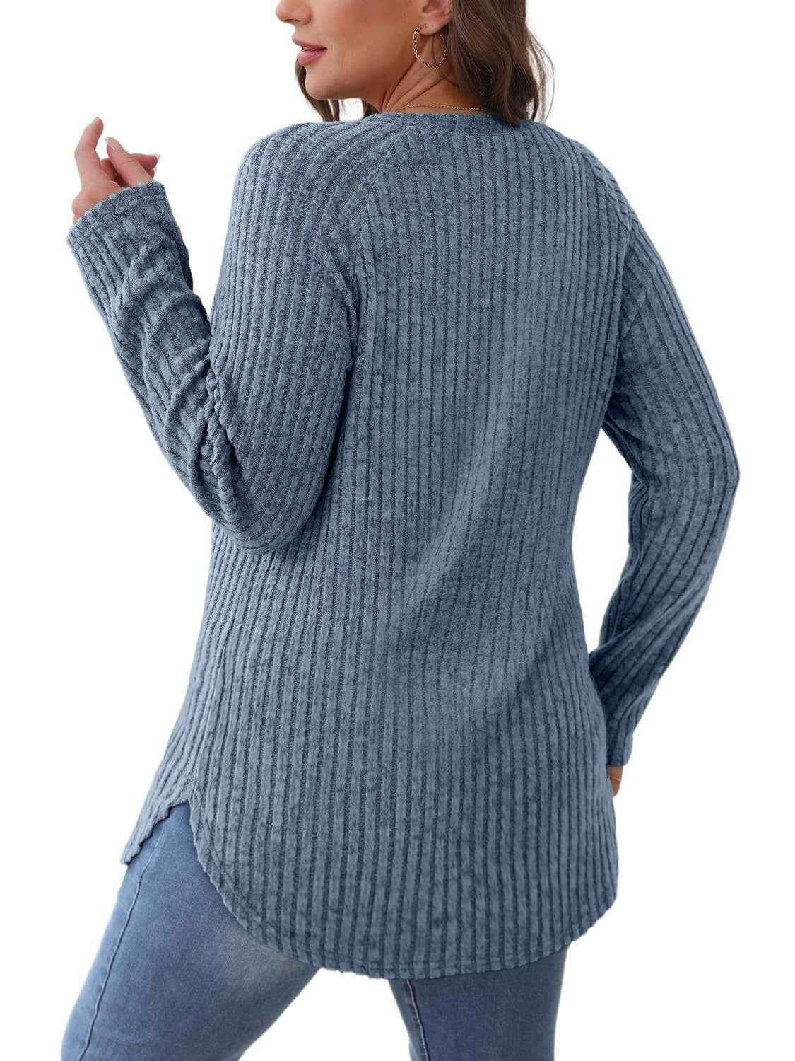 Round Neck Raglan Sleeve T-Shirt - Lojy Shop
