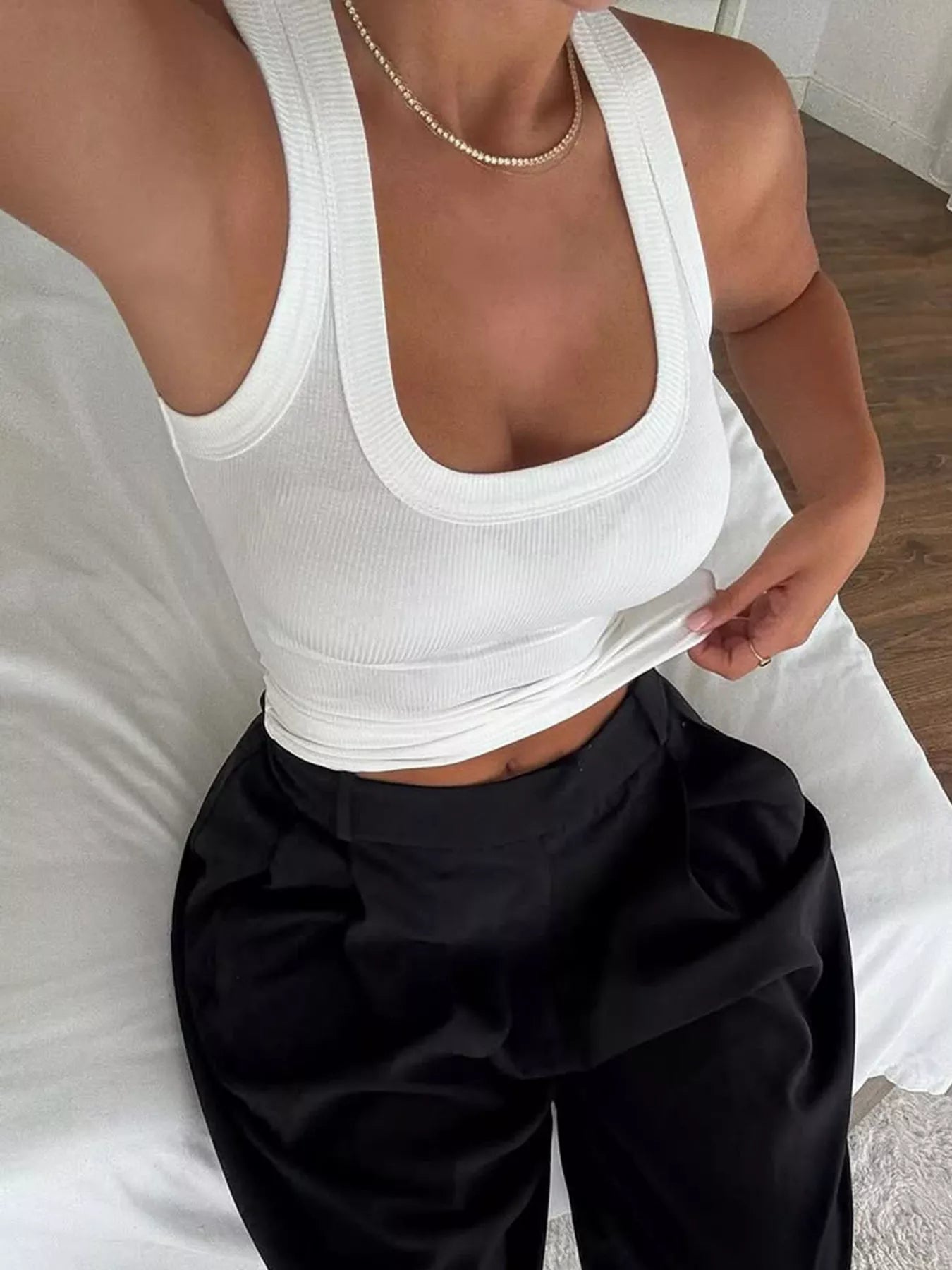 Ribbed Knit Slim Fit Tank