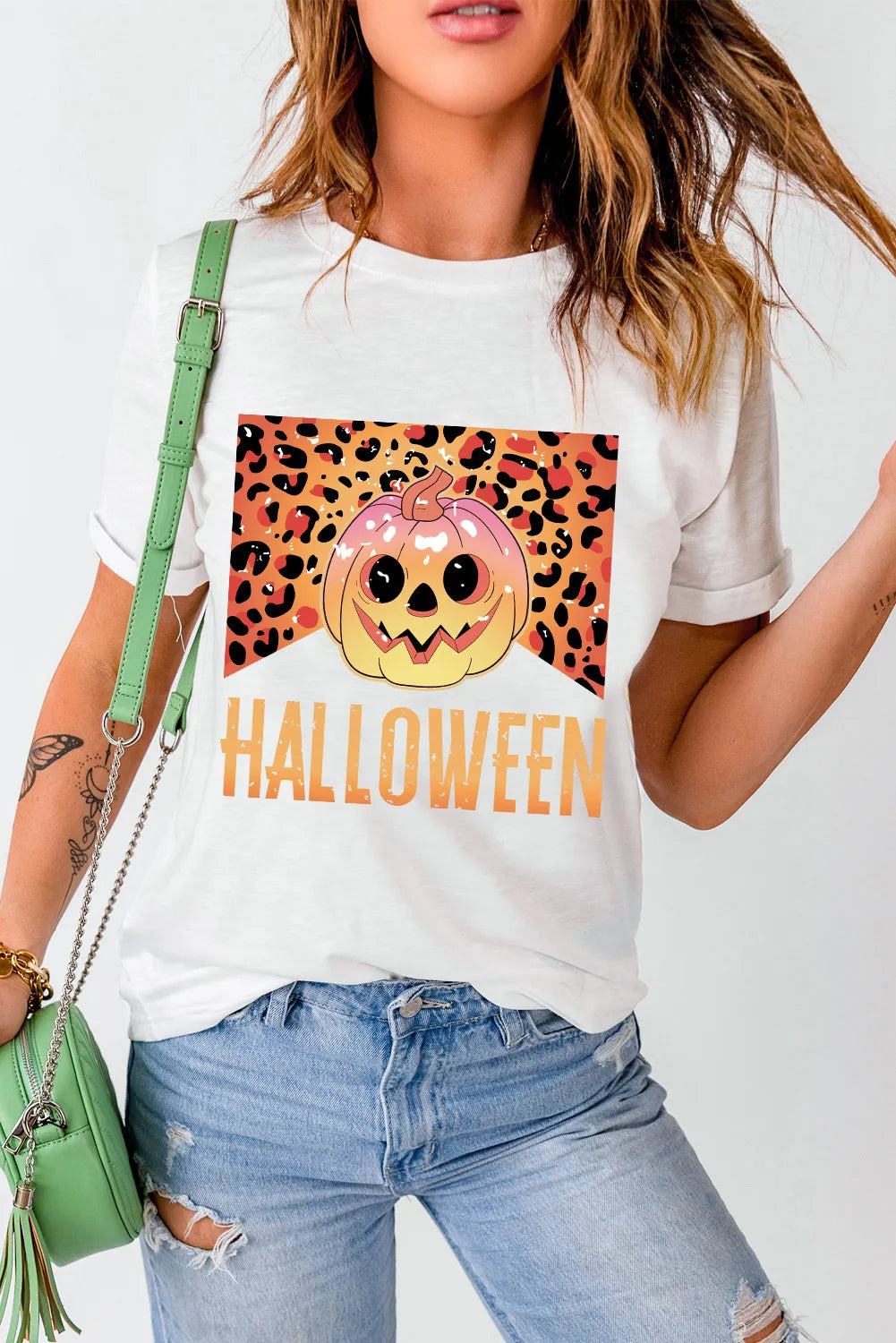 Graphic Round Neck Short Sleeve T-Shirt - Lojy Shop