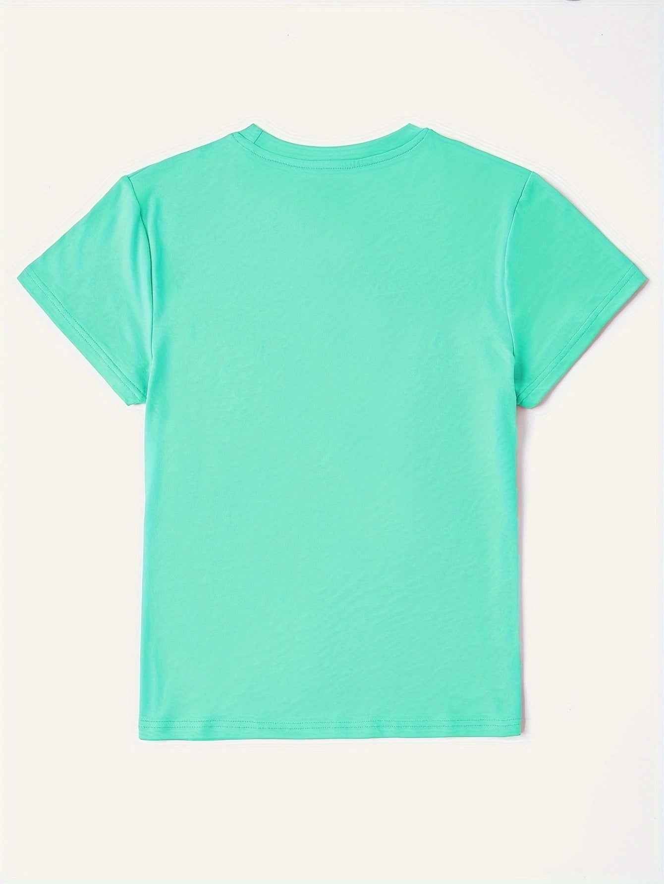 Graphic Round Neck Short Sleeve T-Shirt - Lojy Shop