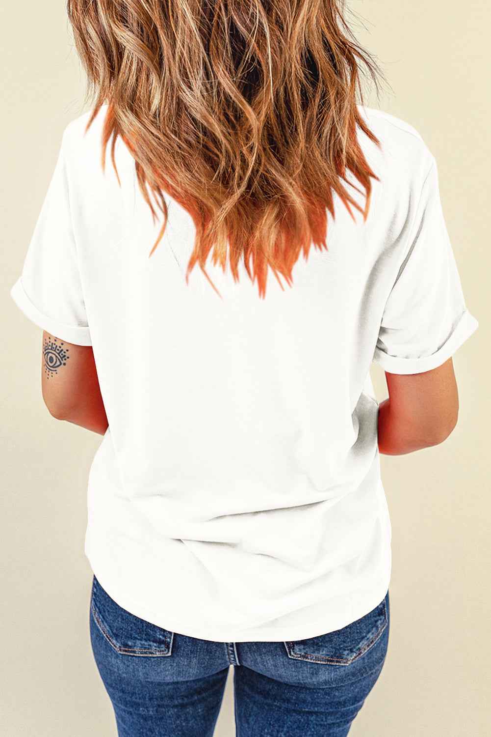 Letter Graphic Round Neck Short Sleeve T-Shirt - Lojy Shop