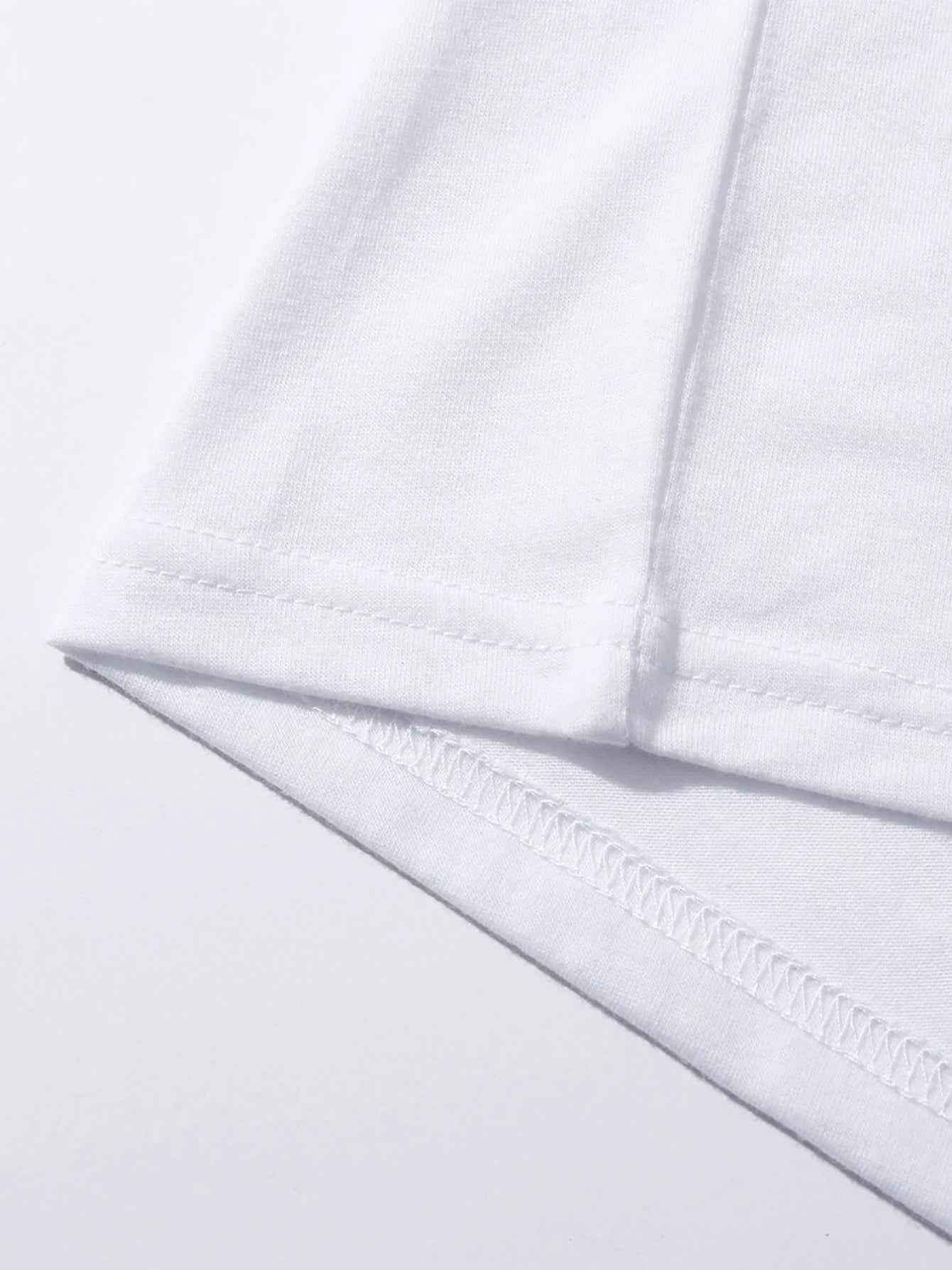 Rabbit Round Neck Short Sleeve T-Shirt - Lojy Shop