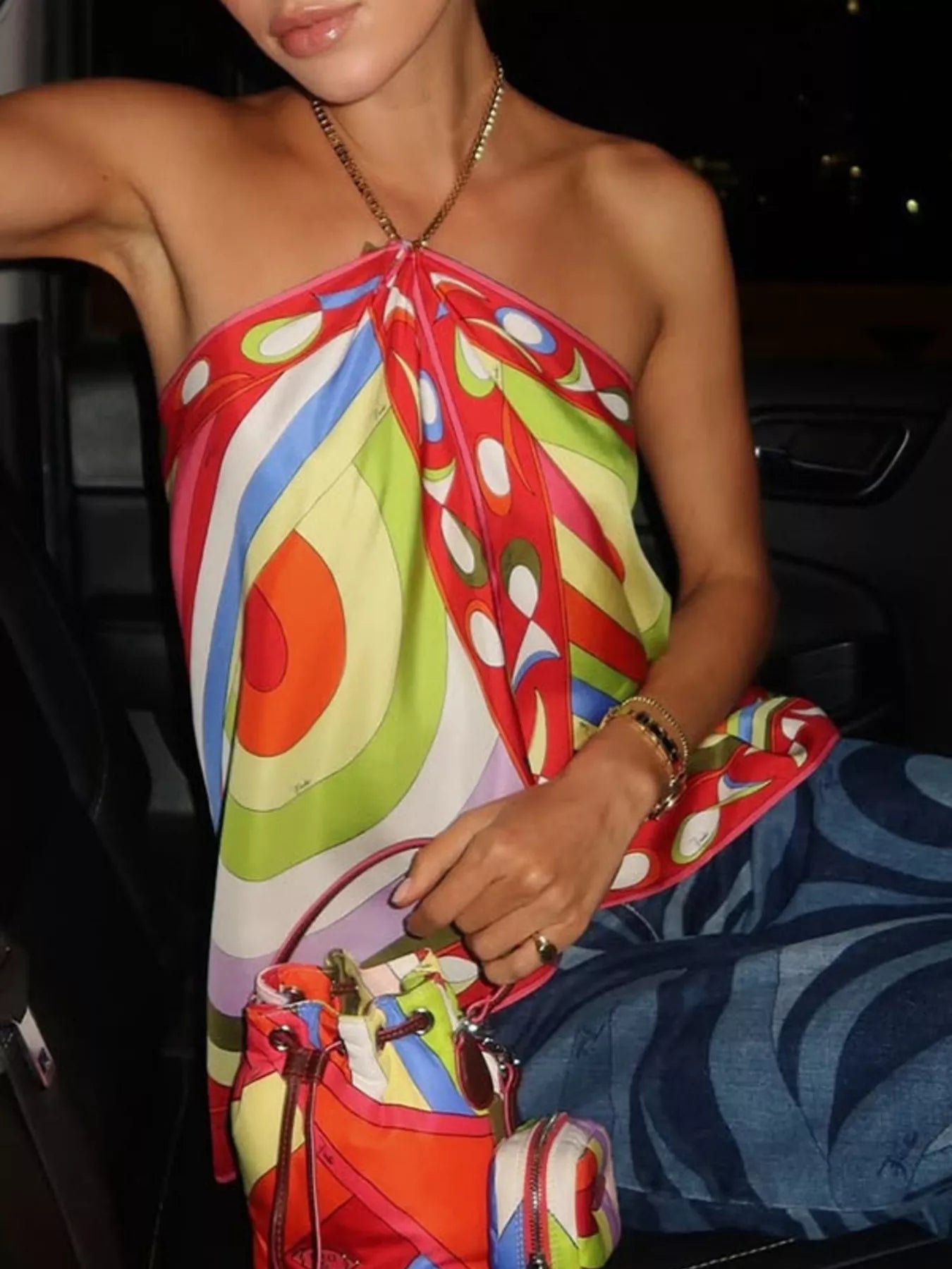 Printed Halter Neck Cami