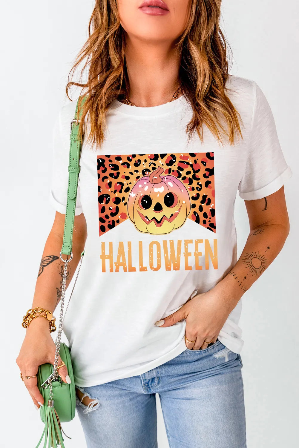Graphic Round Neck Short Sleeve T-Shirt - Lojy Shop