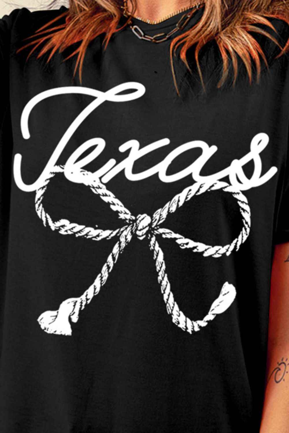 Graphic Round Neck Short Sleeve T-Shirt - Lojy Shop