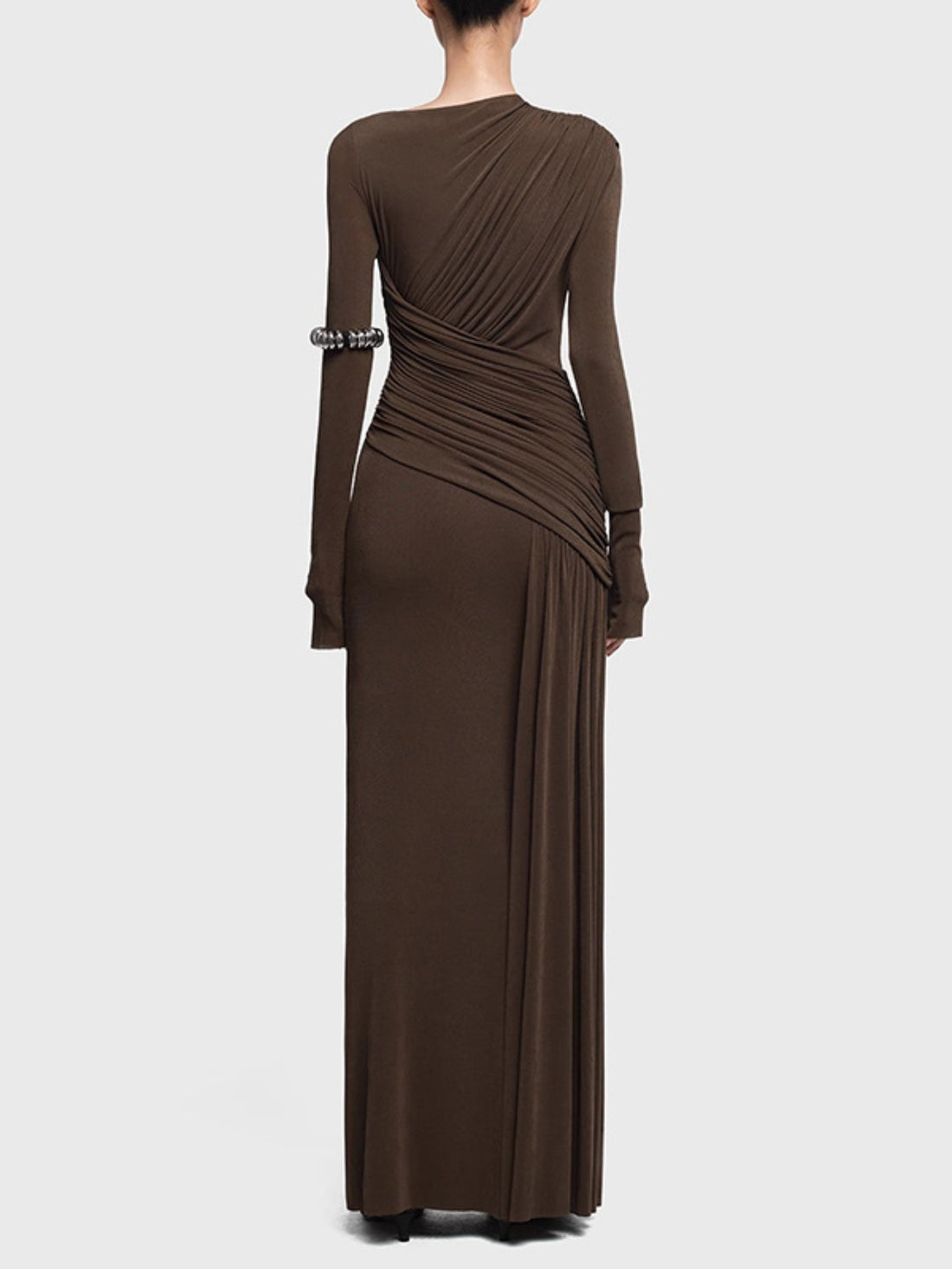 Ruched Long Sleeve Maxi Dress