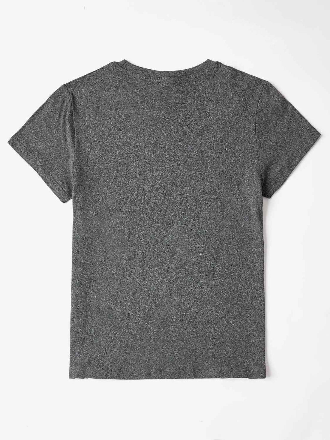 Letter Graphic Round Neck Short Sleeve T-Shirt - Lojy Shop
