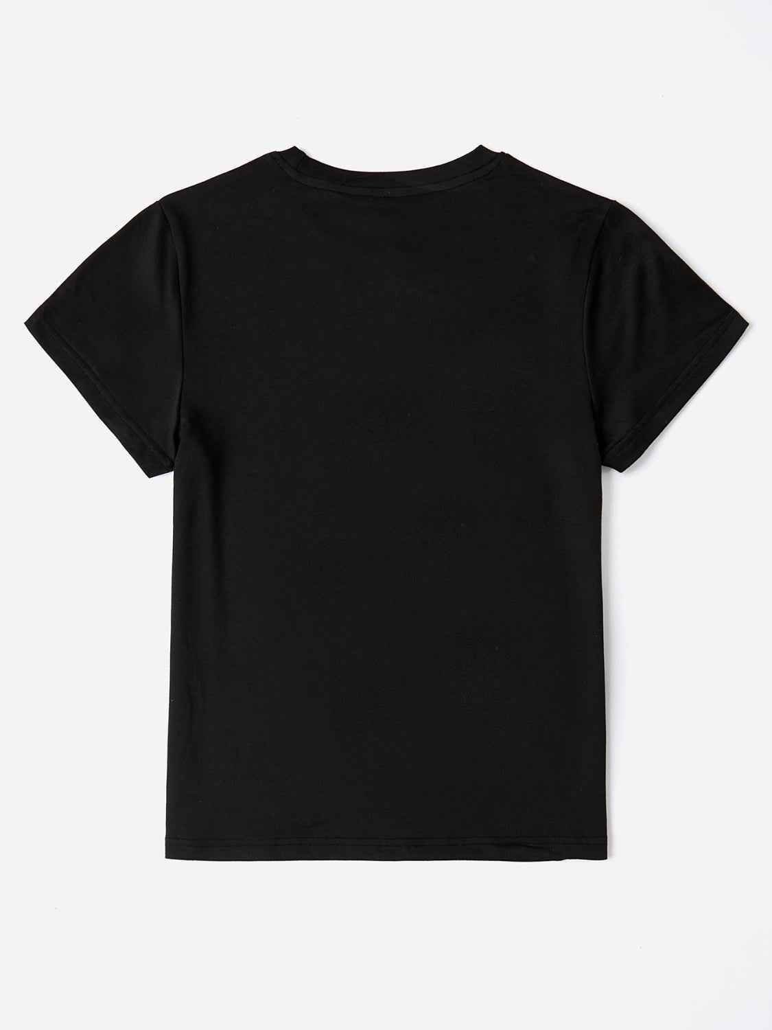 Letter Graphic Round Neck Short Sleeve T-Shirt - Lojy Shop