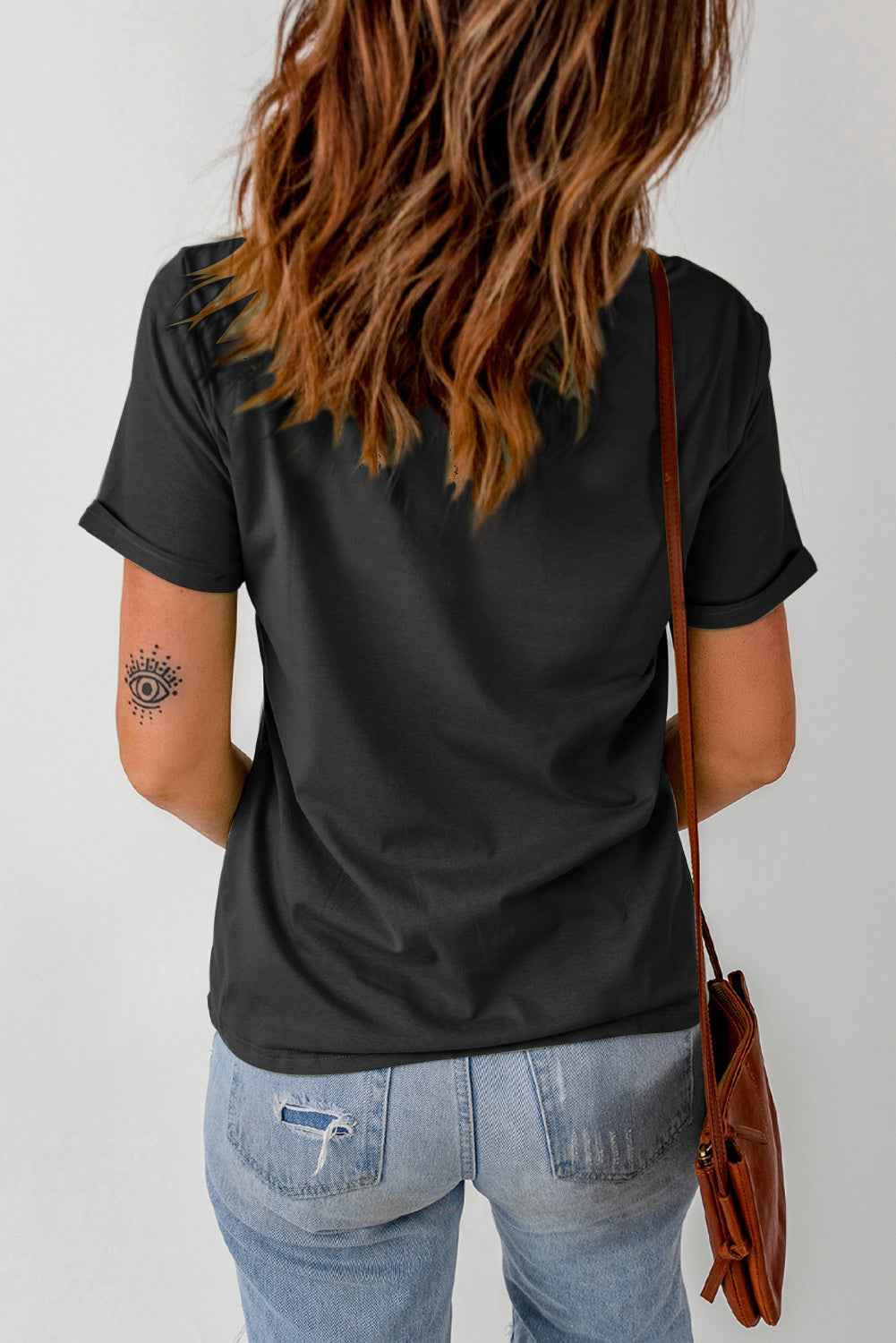 Graphic Round Neck Short Sleeve T-Shirt - Lojy Shop