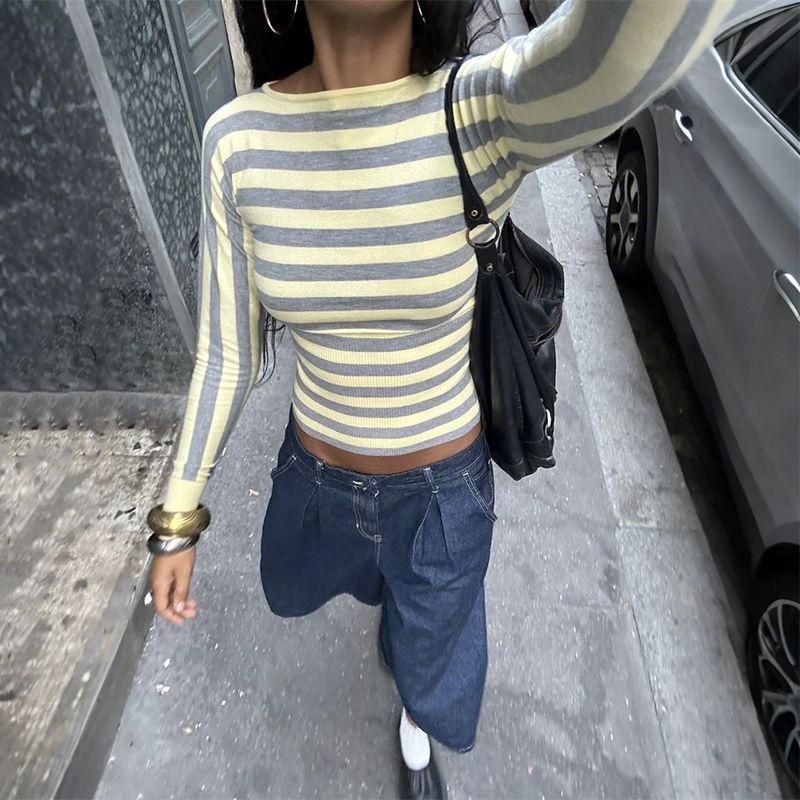 Womens Striped Long Sleeve T-Shirt