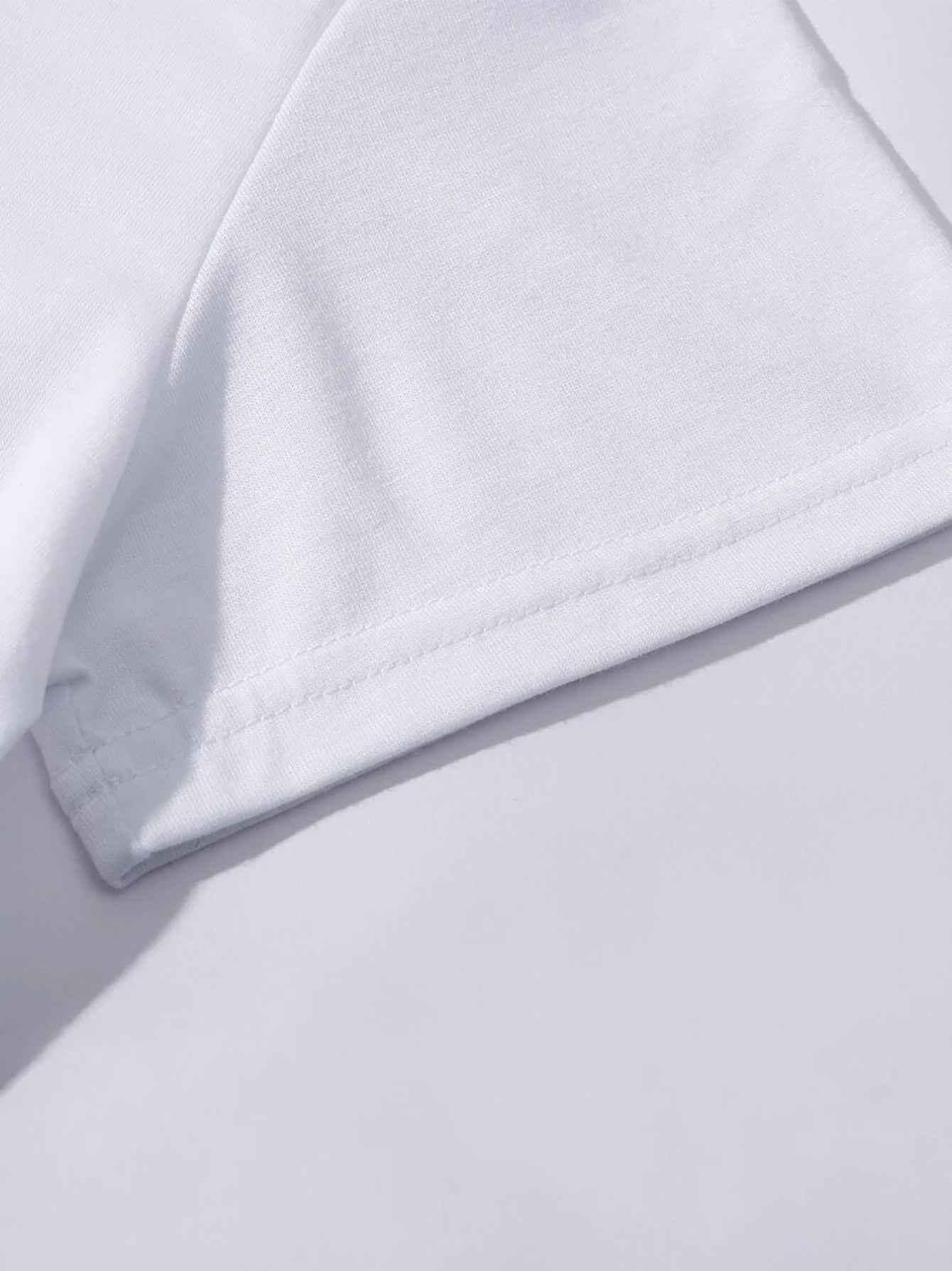 LUCKY Round Neck Short Sleeve T-Shirt - Lojy Shop