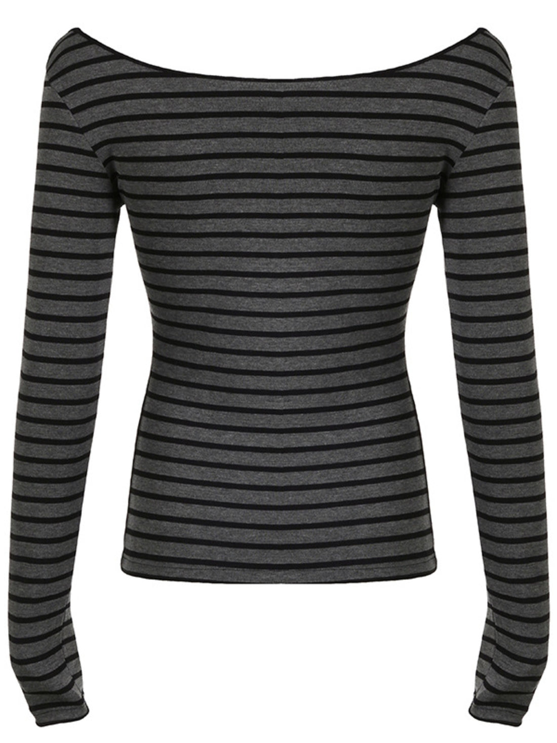 Striped Boat Neck Long Sleeve T-Shirt