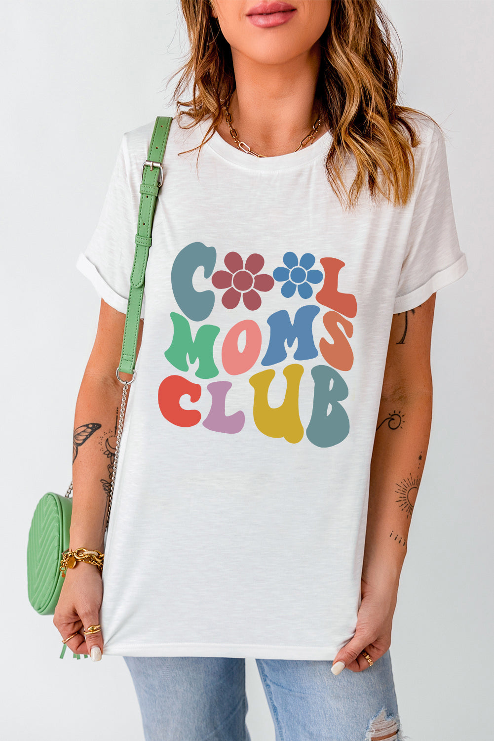 COOL MOMS CLUB Round Neck Short Sleeve T-Shirt - Lojy Shop