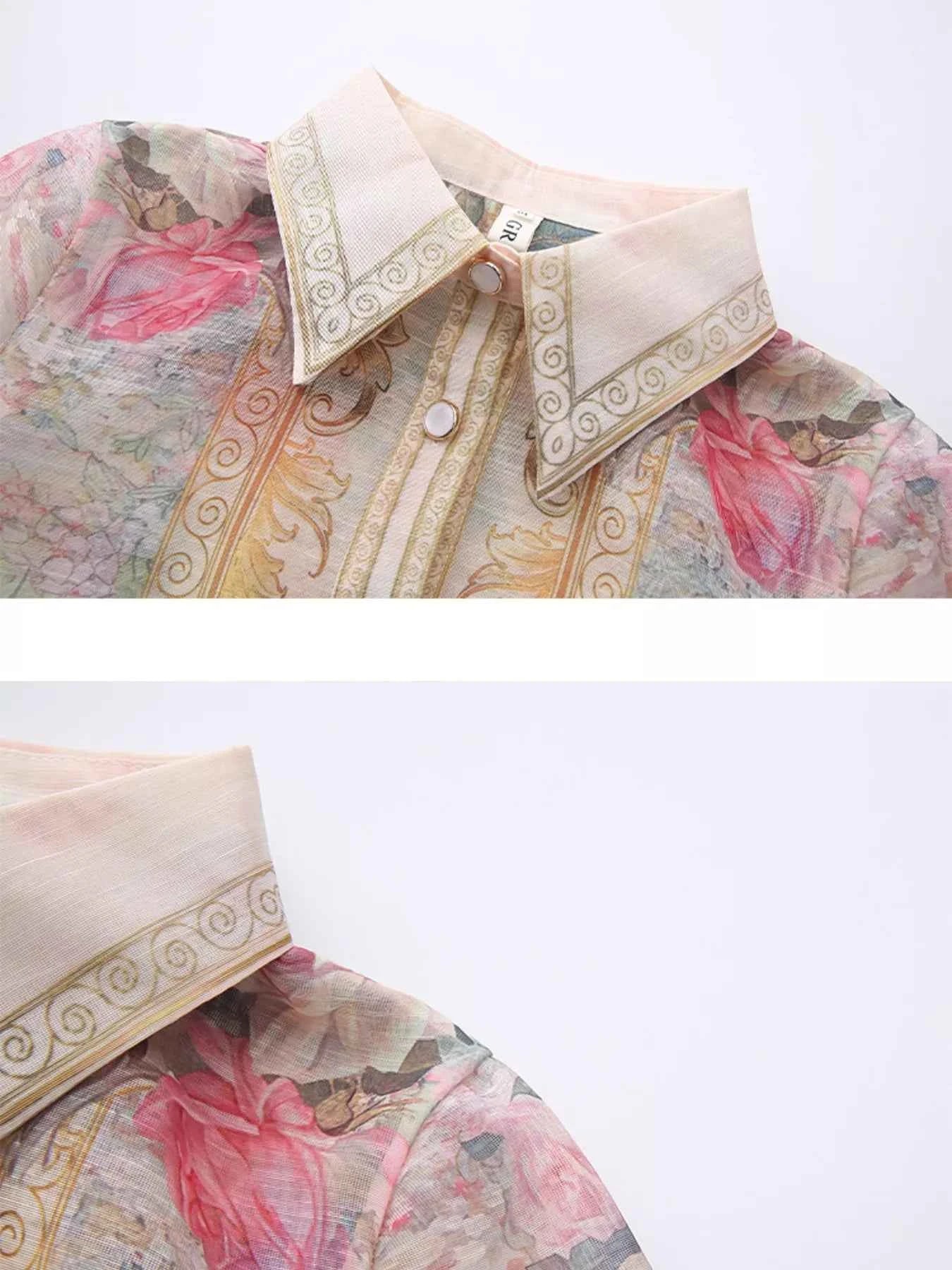 Floral Print Belted Shirt Dress