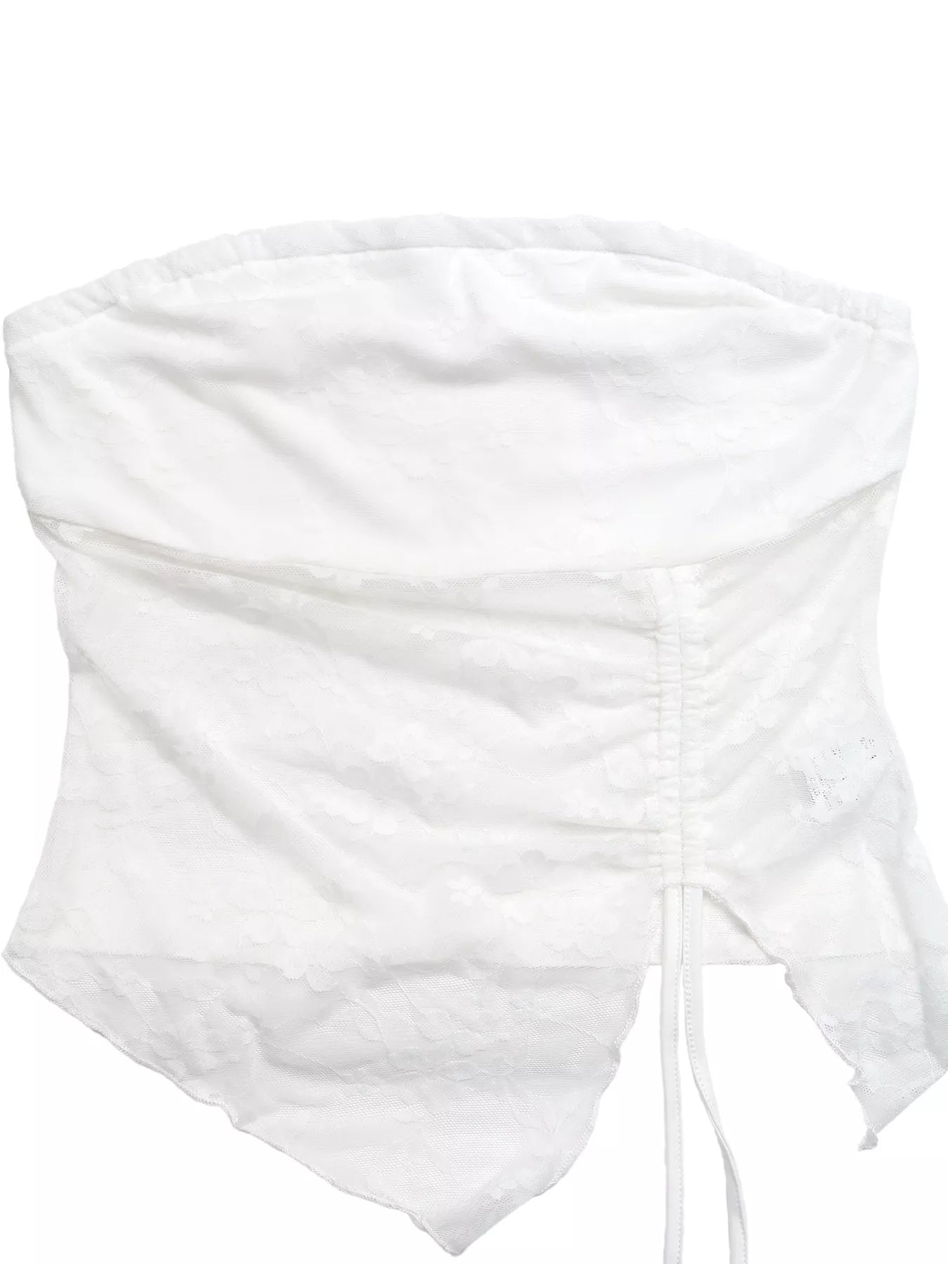 Ruched Lace Tube Top