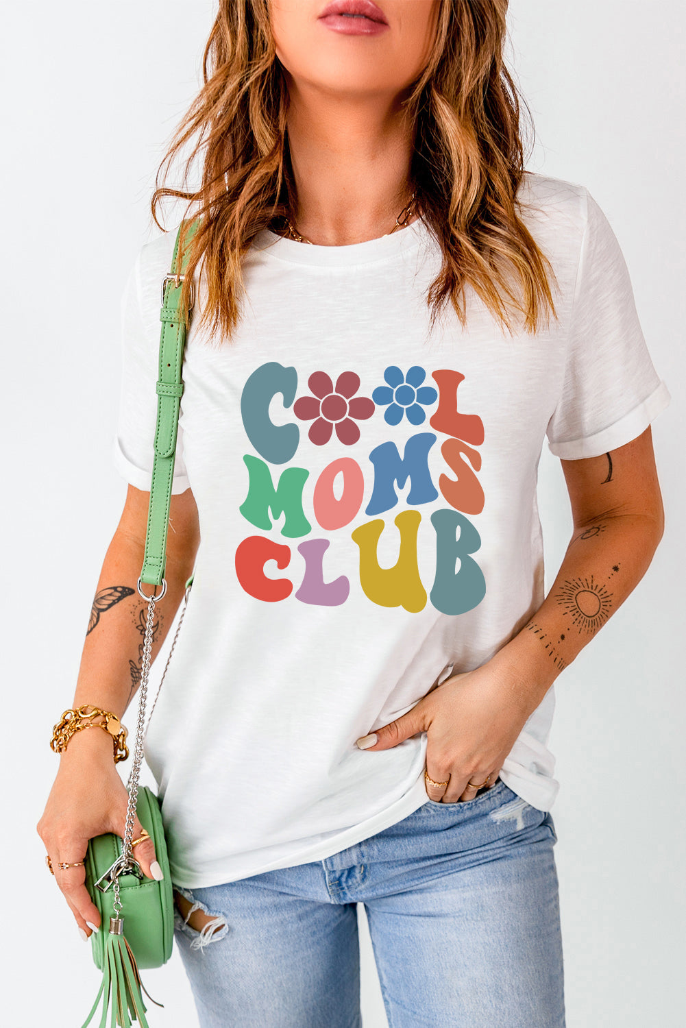 COOL MOMS CLUB Round Neck Short Sleeve T-Shirt - Lojy Shop