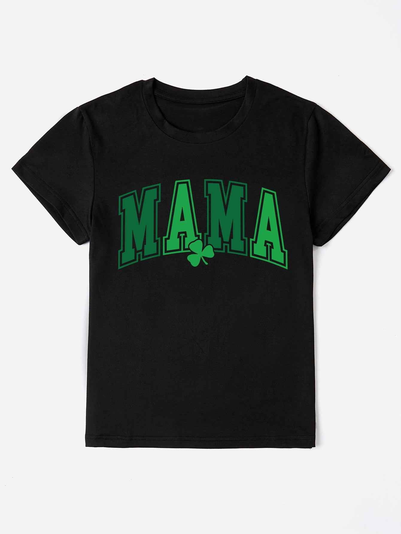 MAMA Round Neck Short Sleeve T-Shirt - Lojy Shop