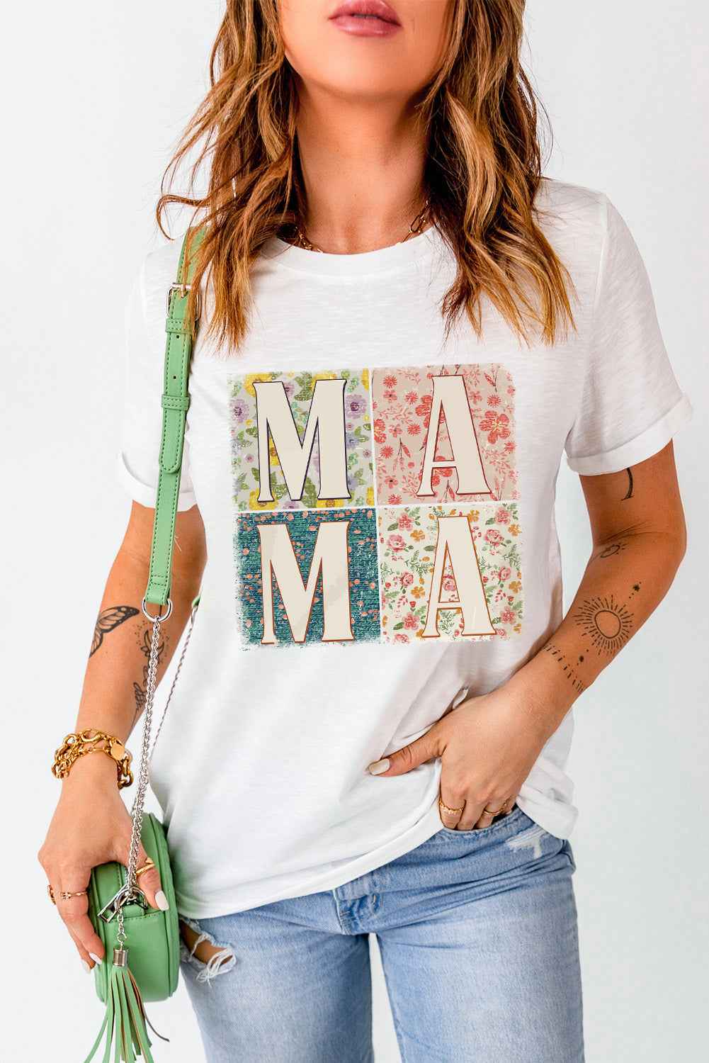 MAMA Round Neck Short Sleeve T-Shirt - Lojy Shop