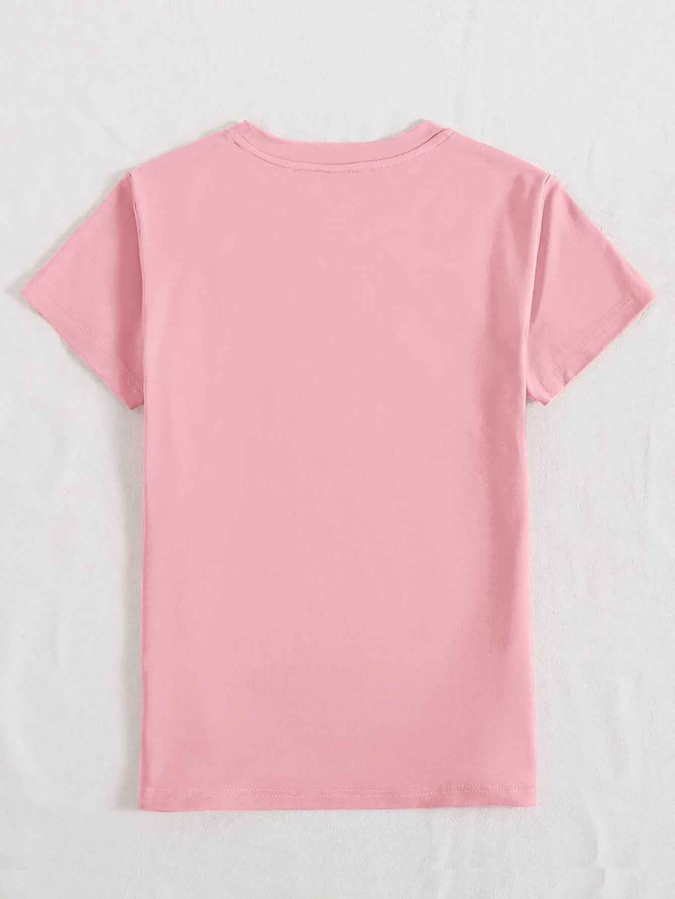 Rabbit Round Neck Short Sleeve T-Shirt - Lojy Shop