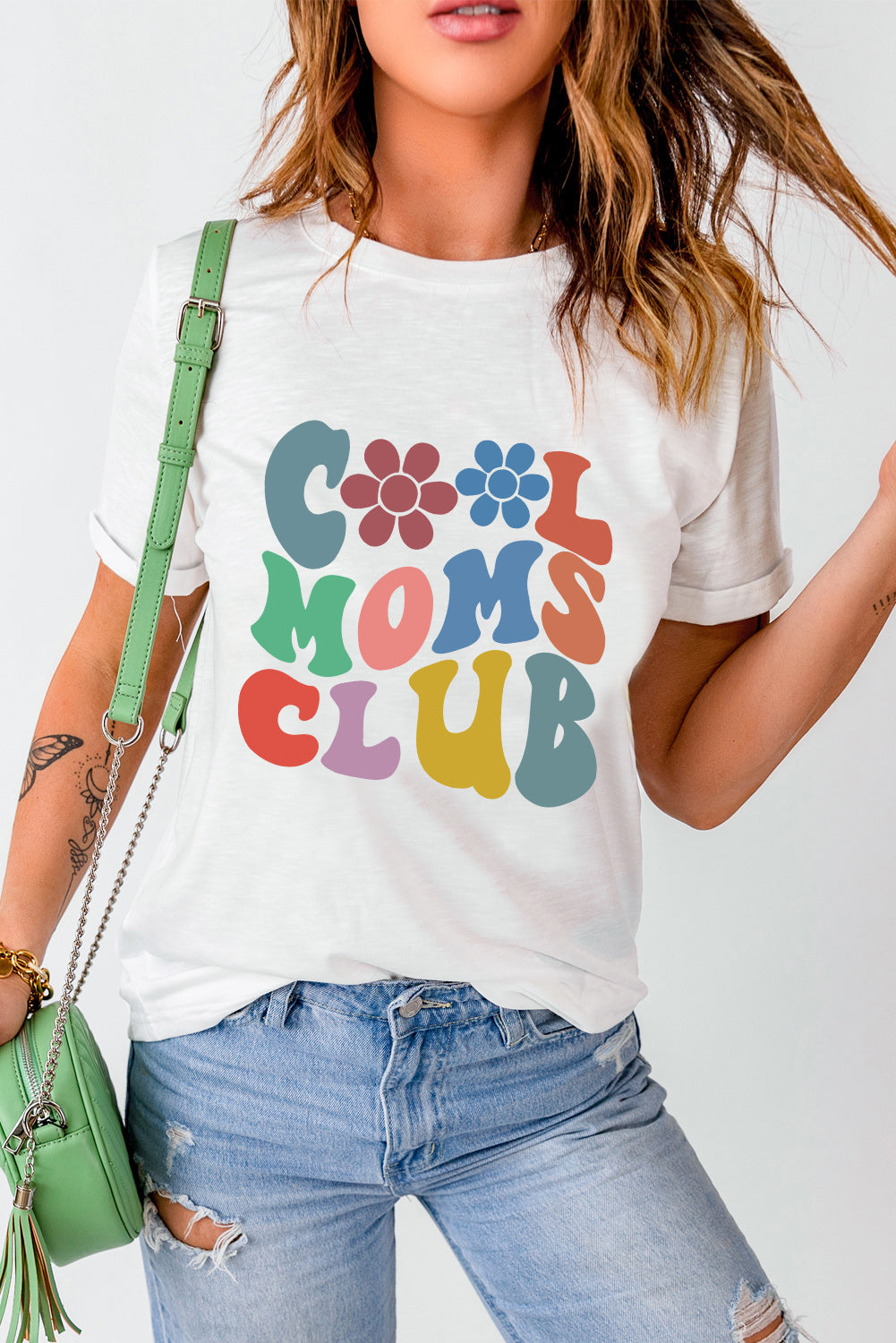 COOL MOMS CLUB Round Neck Short Sleeve T-Shirt - Lojy Shop