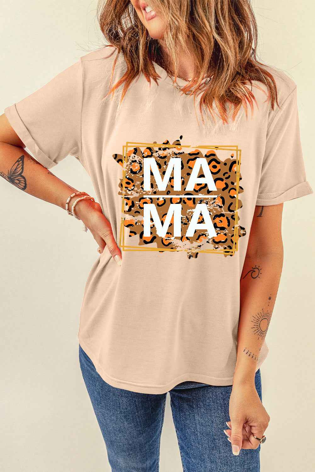 MAMA Round Neck Short Sleeve T-Shirt - Lojy Shop