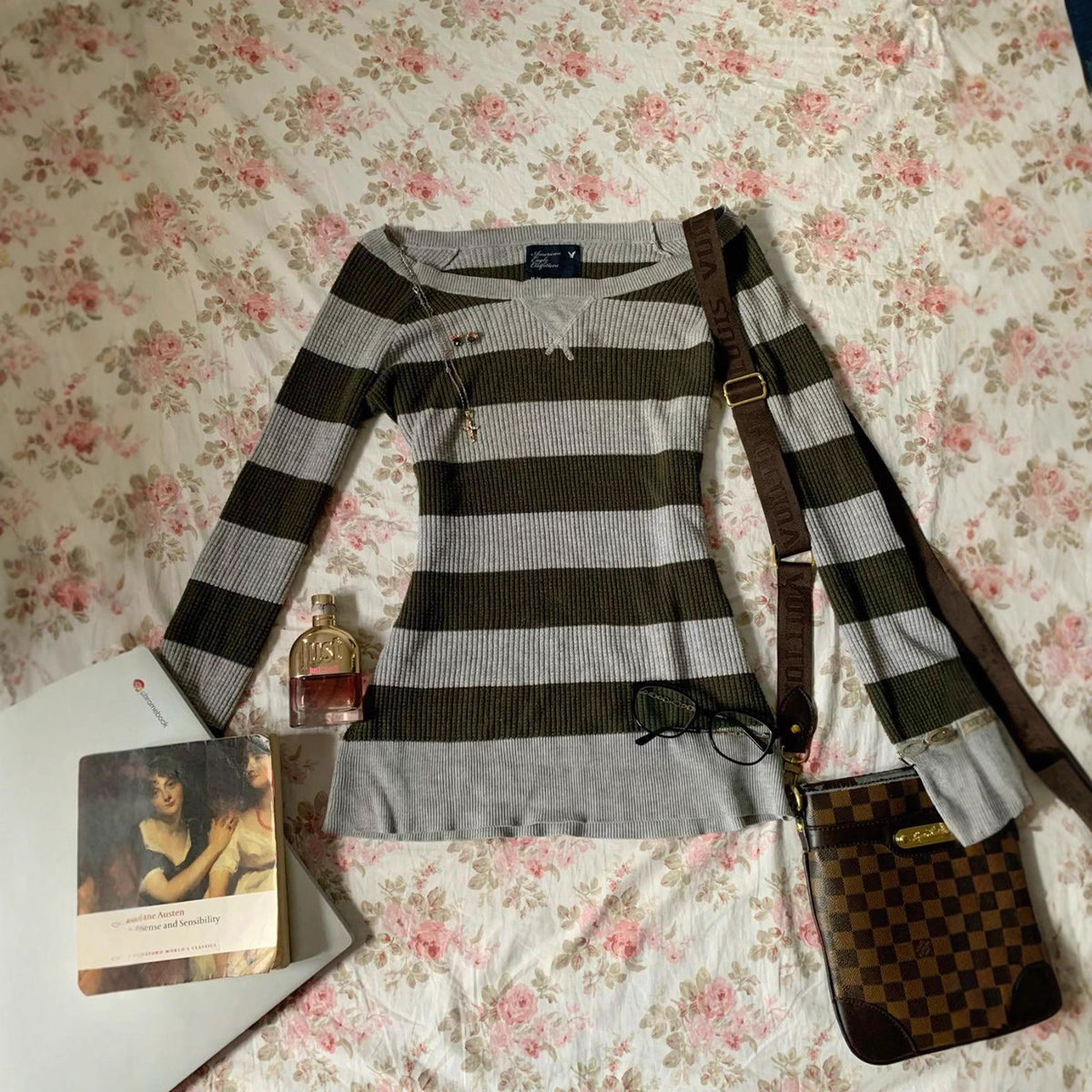 Womens Striped Long Sleeve T-Shirt