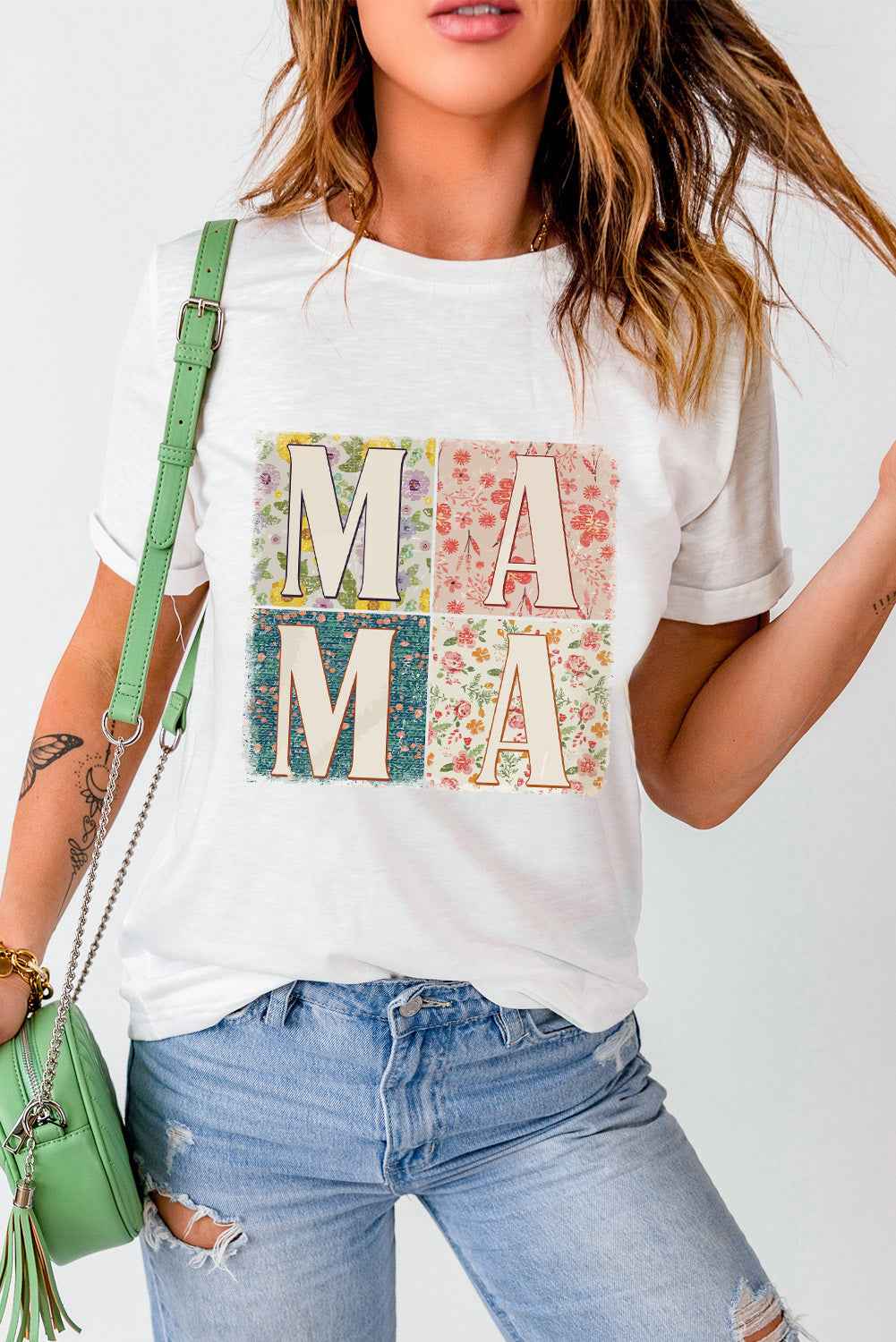 MAMA Round Neck Short Sleeve T-Shirt - Lojy Shop