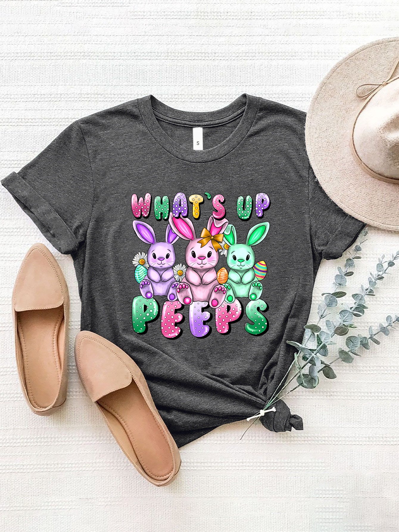 Graphic Round Neck Short Sleeve T-Shirt - Lojy Shop