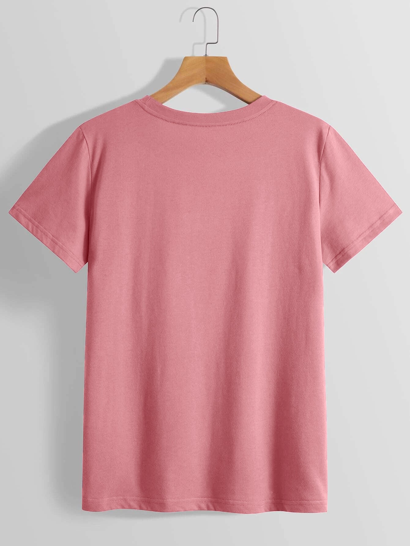 LUCKY Round Neck Short Sleeve T-Shirt - Lojy Shop