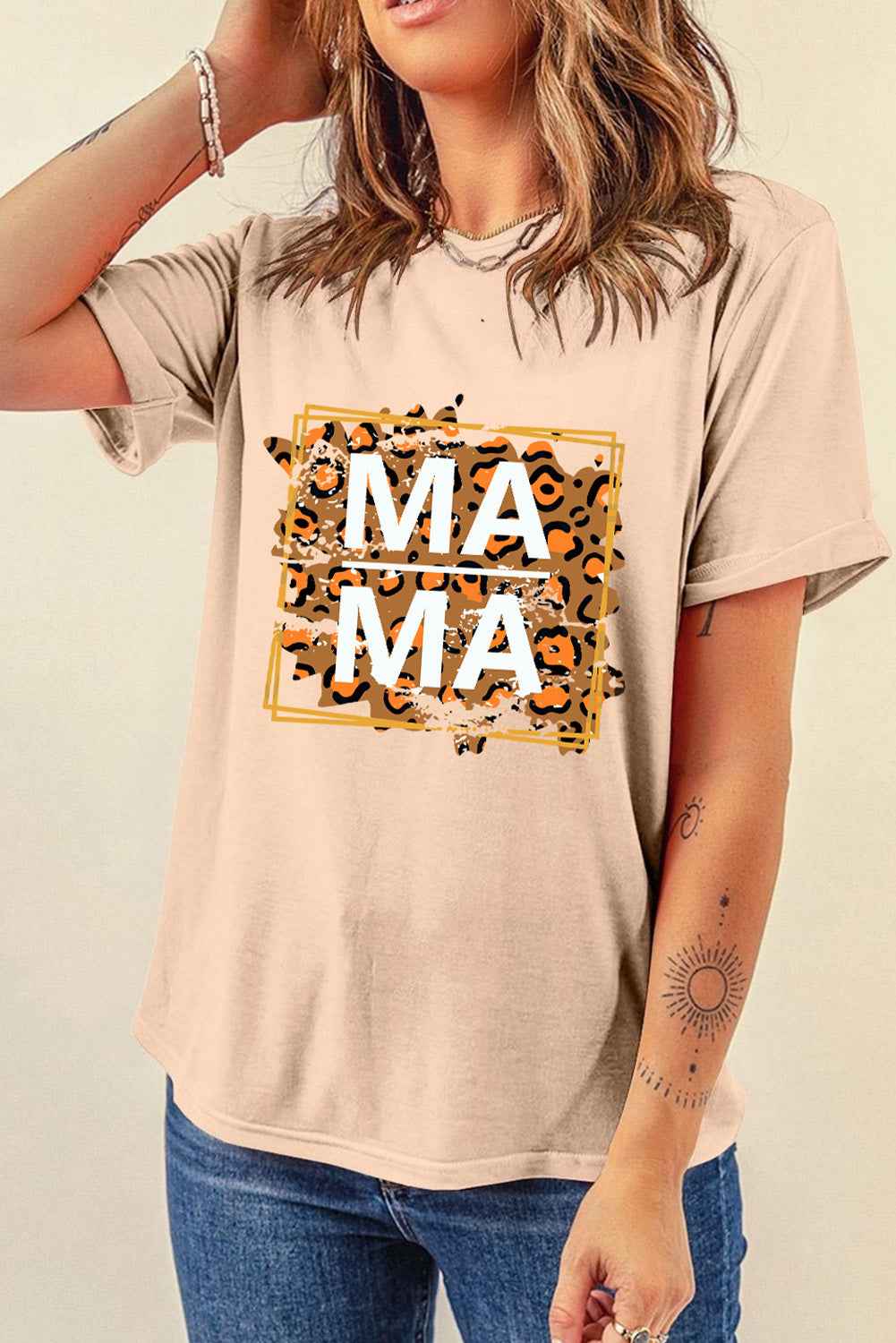 MAMA Round Neck Short Sleeve T-Shirt - Lojy Shop