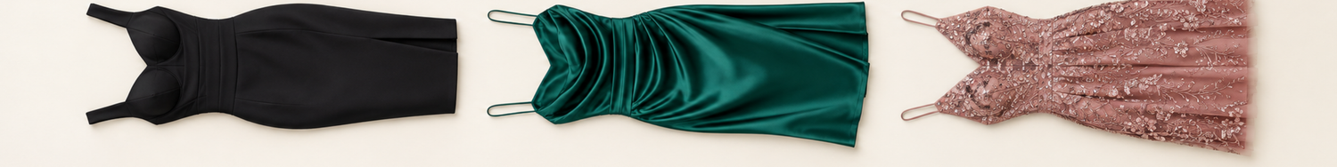 Black, emerald and rose cocktail dresses at LOJY SHOP