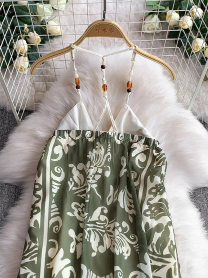 Printed V-Neck Cami Dress
