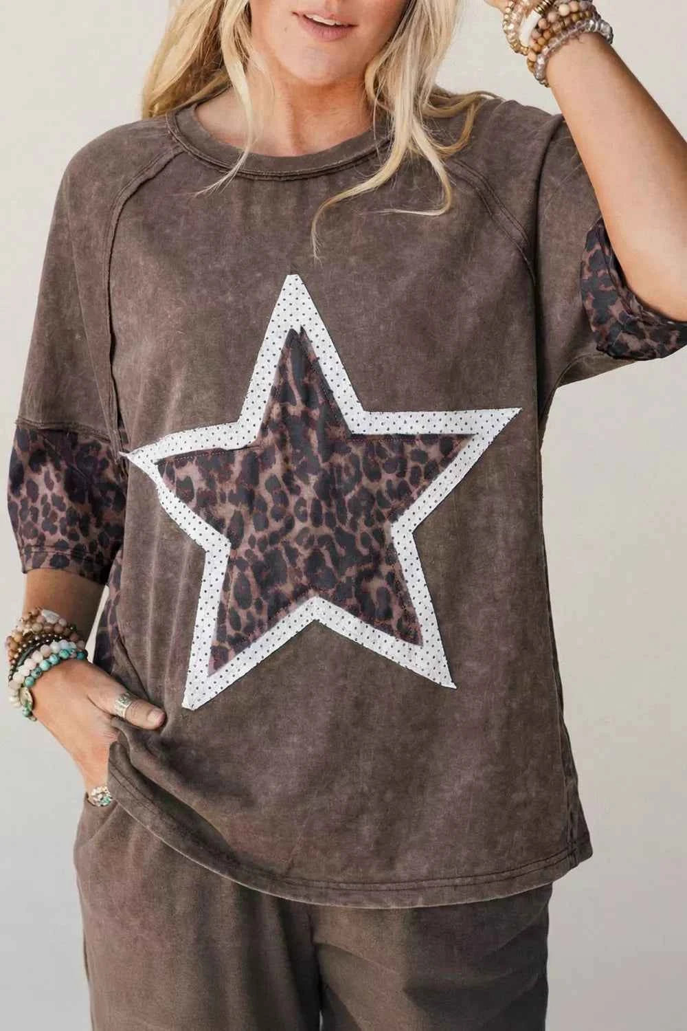 Leopard Star Patch T-Shirt
