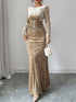 Velvet Ruched Bodycon Maxi Dress