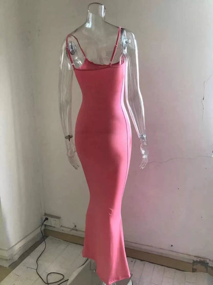 Spaghetti Strap Bodycon Maxi Dress