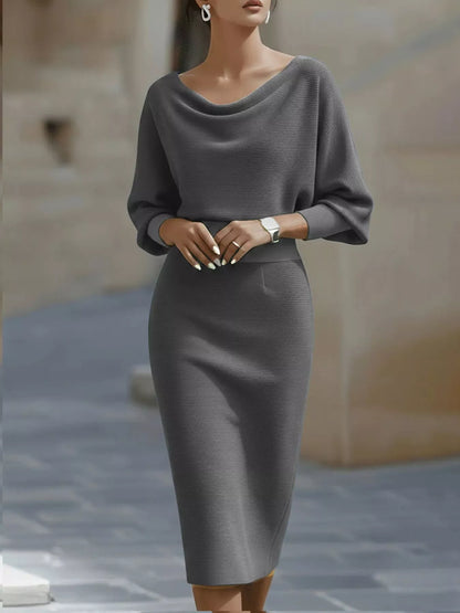 Cowl Neck Bodycon Midi Dress