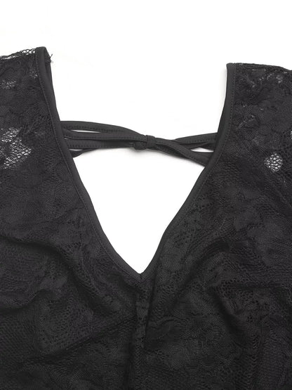 Lace V-Neck Slim Fit T-Shirt