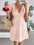 Floral Print V-Neck Puff Sleeve Mini Dress