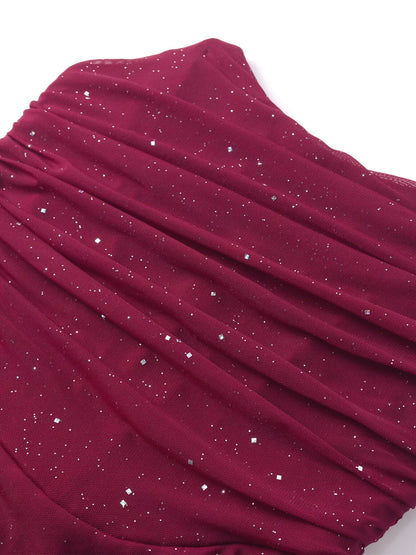 Glitter Tube Mermaid Maxi Dress
