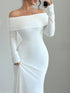 Off-Shoulder Long Sleeve Maxi Dress