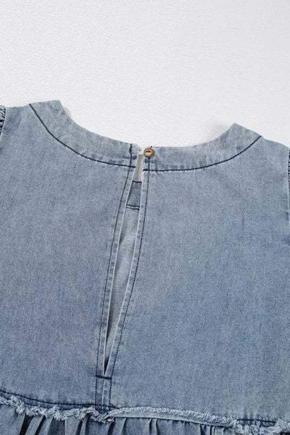 Vintage Wash Denim Dress with Pockets
