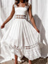 Full Size Openwork Crochet Sleeveless Midi Dress Plus Size