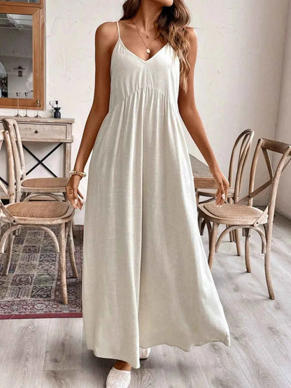 Casual Spaghetti Strap Maxi Dress