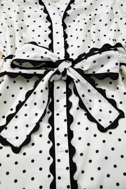 Polka Dot Half Sleeve Midi Dress