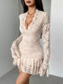 Lace Ruffle Hem Mini Dress