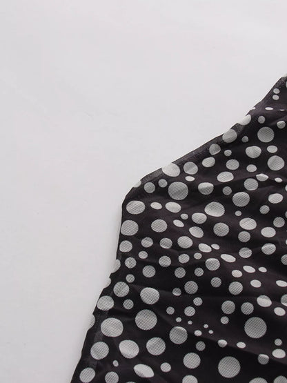 Halter Neck Polka Dot Maxi Dress