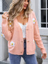 Angel Wings Crochet Flower Button Up Cardigan